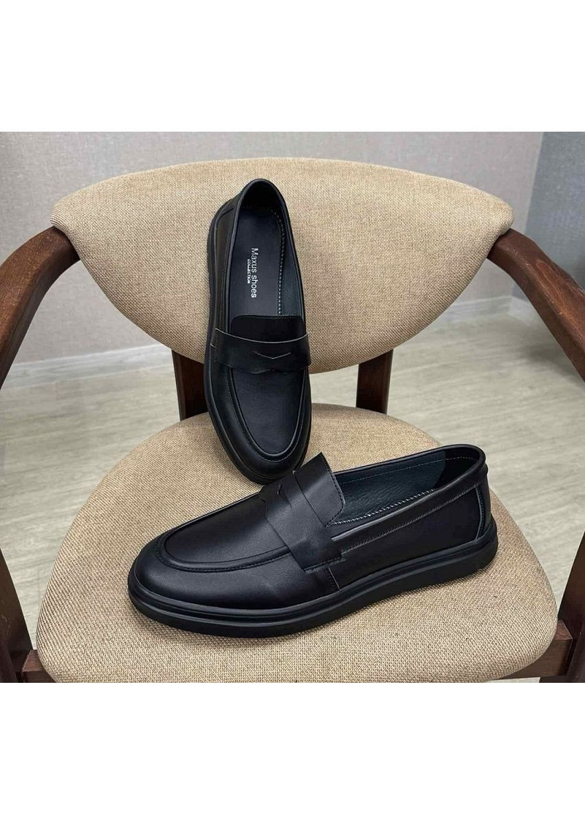 Чоловічі шкіряні туфлі (31.5 см) Чорні (1436) Maxus (366561081)