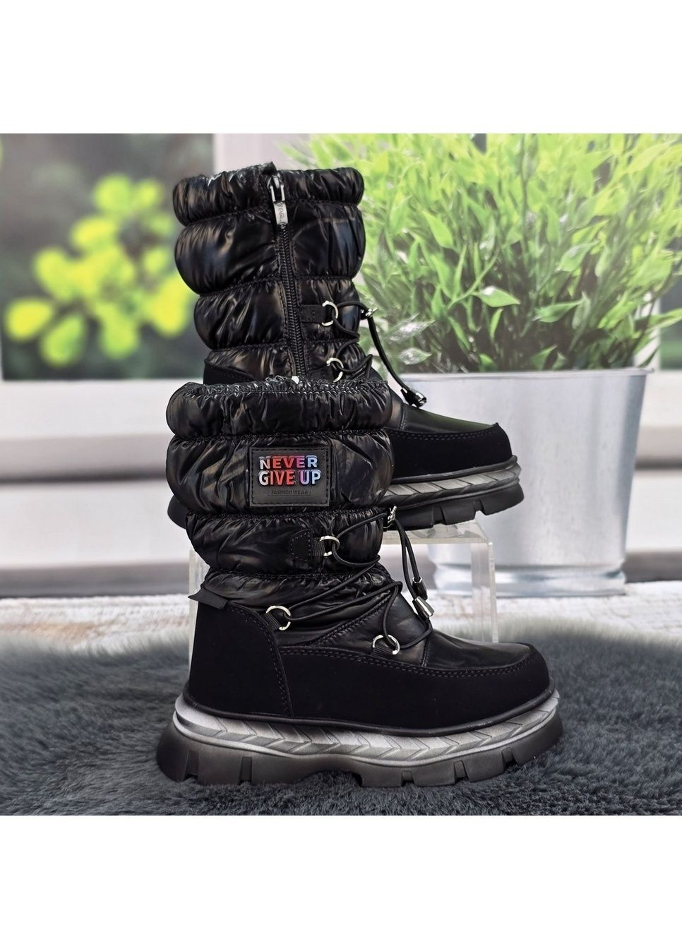 Зимние сапоги дутики детские зимние для девочки серые с фиолетовым. Tom.M