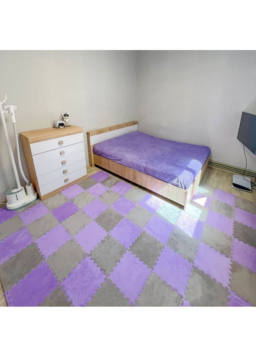 Підлога-пазл плюшевий 30х30х1см Світло-сірий (D) StickerWall-SW-00002080 Sticker Wall (370563805)