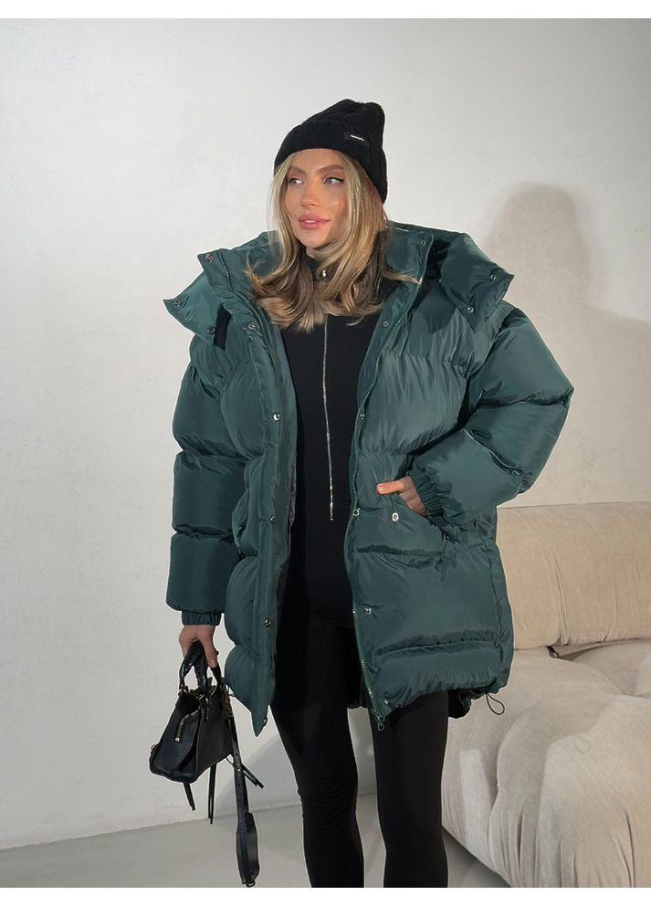Смарагдова куртка rudy (подовжена) колір смарагд milirud