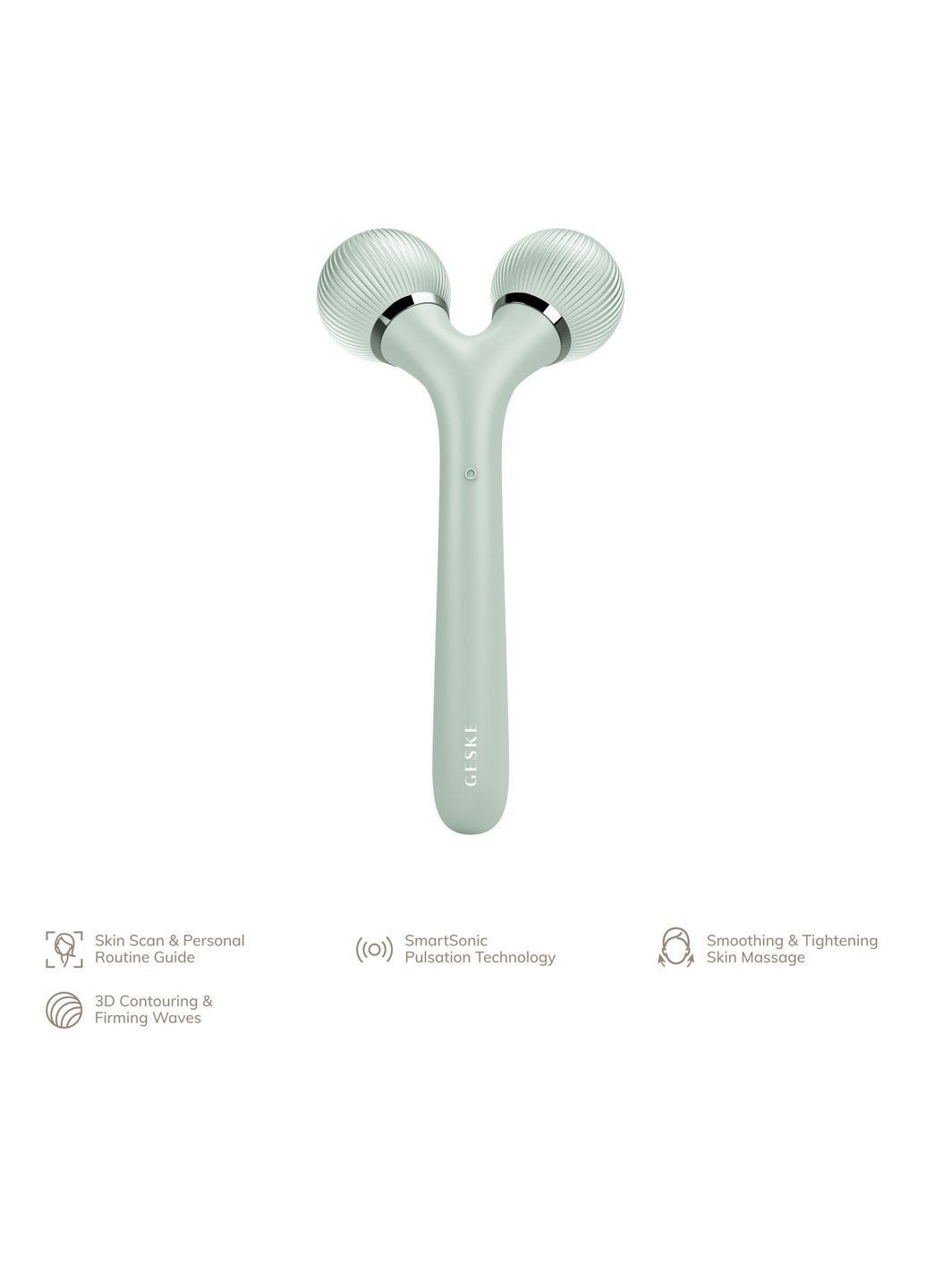 Електронний ультразвуковий ролик для обличчя та тіла Sonic Facial&Body Roller 4в1 green GESKE (362567621)