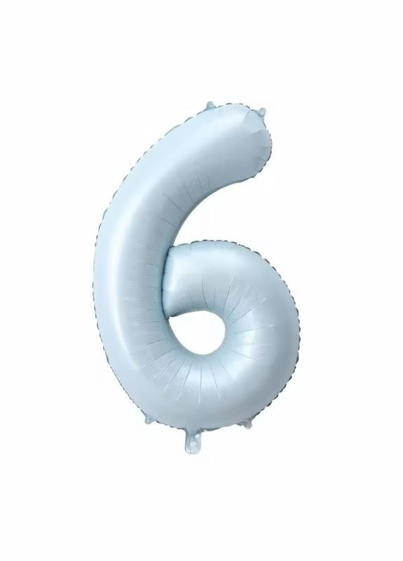 Фольгована фігура цифра "6" колір блакитний 1 м No Brand (345704149)