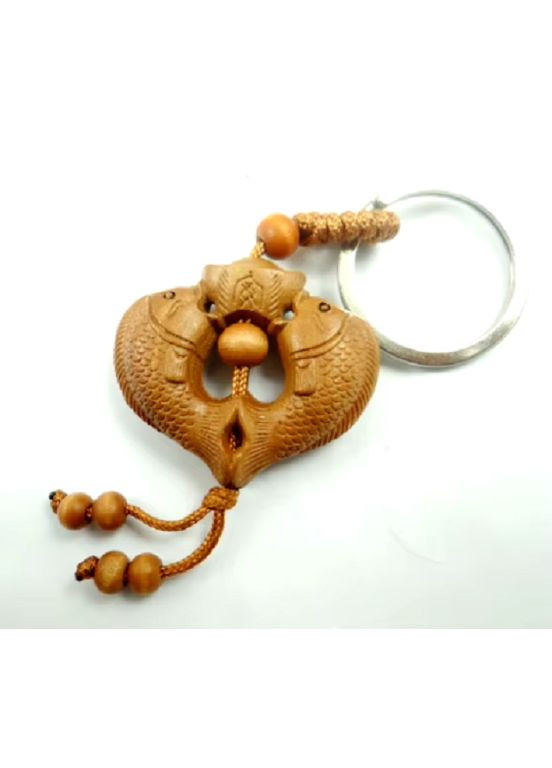 Брелок для ключів талісман підвіска зі знаком зодіак з червоного дерева у вигляді знака зодіак Риба No Brand (305776579)