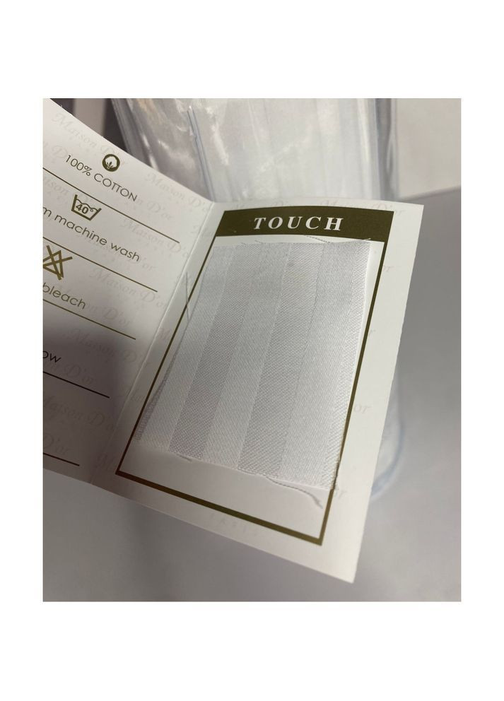 Простынь сатиновая white на резинке 180x200 + наволочки 2-50x70 Maison D'or (365720539)