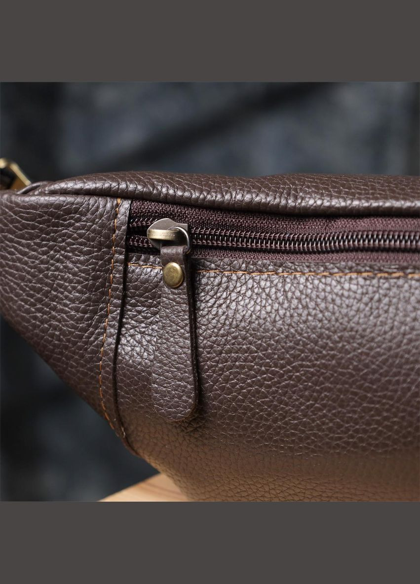 Сумка на пояс через плечо мужская кожаная Коричневый 35633 Shvigel (334673988)