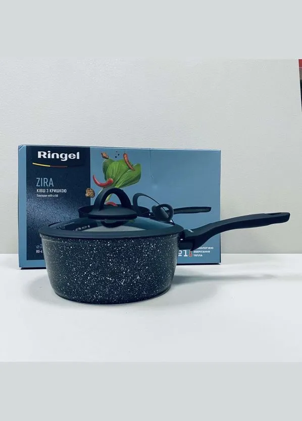 Ківш алюмінієвий зі скляою кришкою 20 см 2,2 л Zira RG-41006-20 Ringel (317203669)