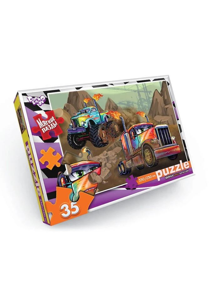 М'які пазли "Монстркар" S35-10-16, 35 елементів Danko Toys (316263624)