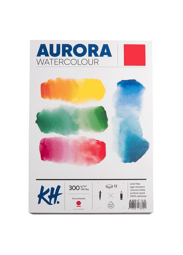Альбом для акварели Watercolour HP A4 (21х29.7см) 300 г/м2 12 л. мелкое зерно Aurora (335393717)