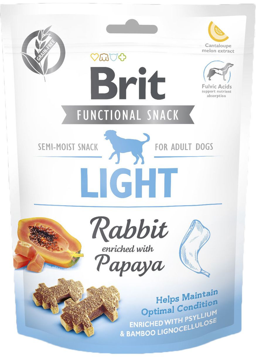 Лакомство для собак Light кролик с папаей 150 г (8595602539956) Brit Care (279563335)