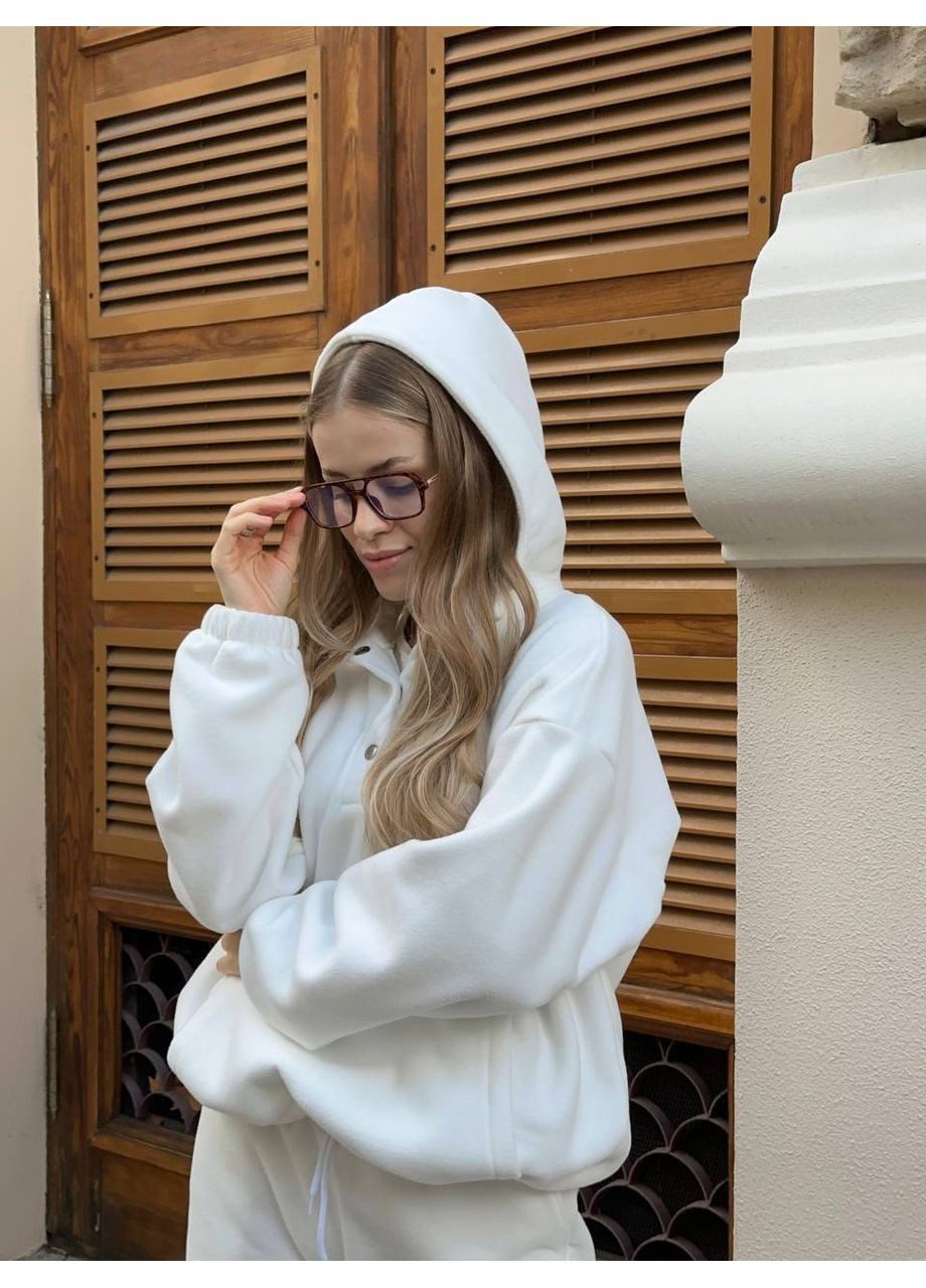 Женский теплый костюм из флиса молочного цвета 35290 Fashion (364672588)