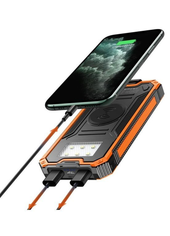 Зовнішній водонепроникний повербанк Solar Power Bank 50000 мА/год із ліхтарем (2104618804) No Brand (370605113)