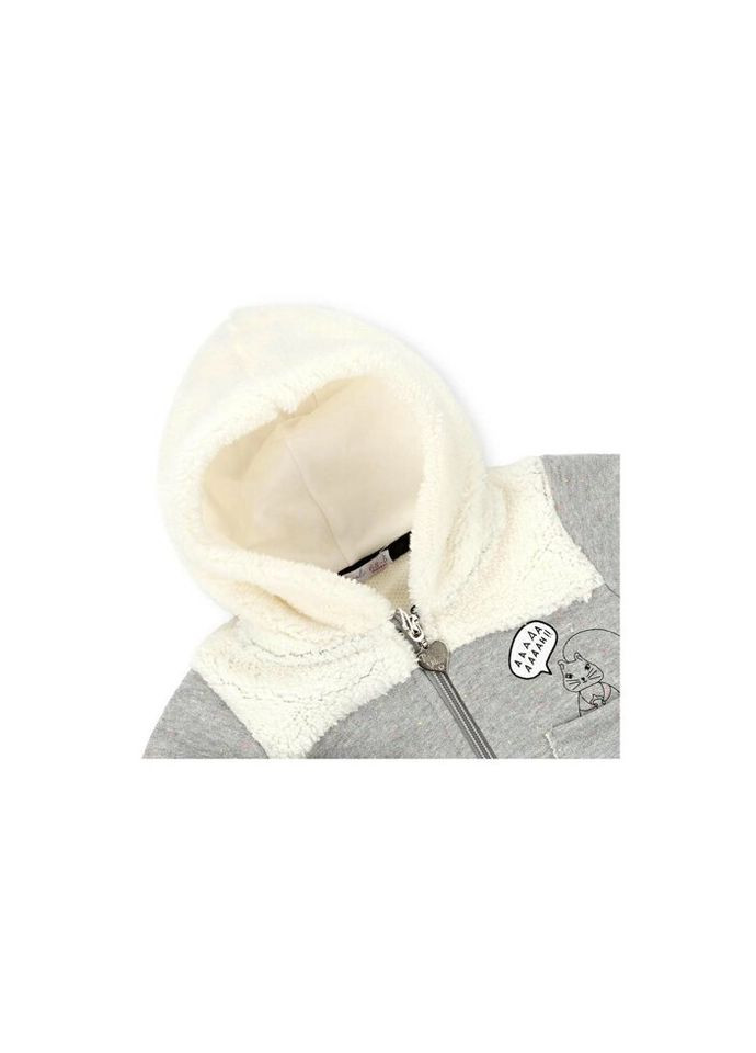 Кофта на молнии с меховым капюшоном (6943-68G-gray) Haknur (301146848)