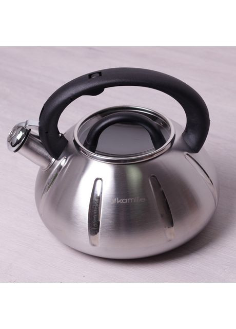 Чайник 3 л со стеклянной крышкой и свистком 0671A Kamille (351584823)