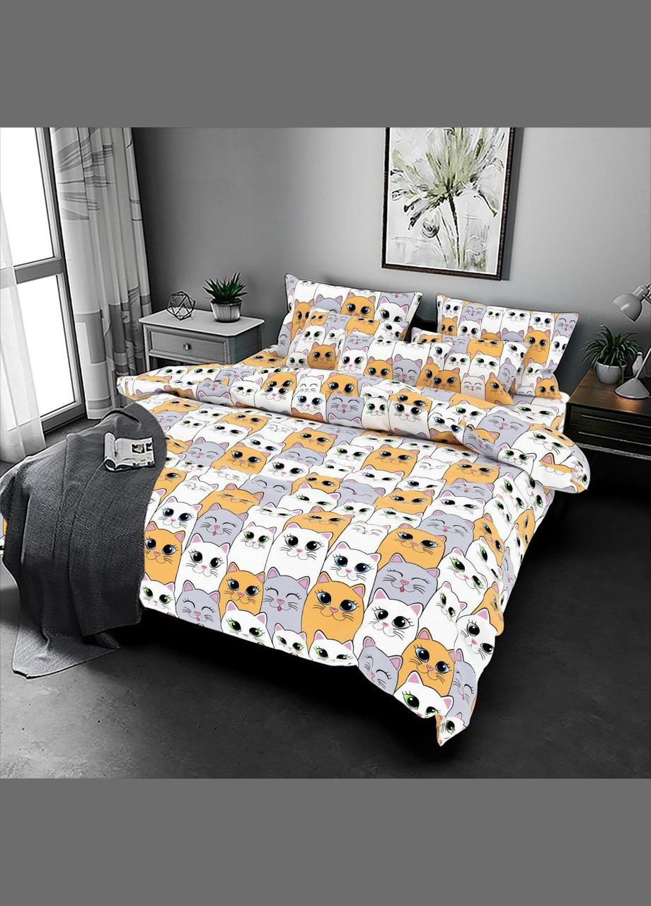 Полуторне простирадло бязь Голд Коти помаранчеві розмір 145х220 Vilenna (333707232)