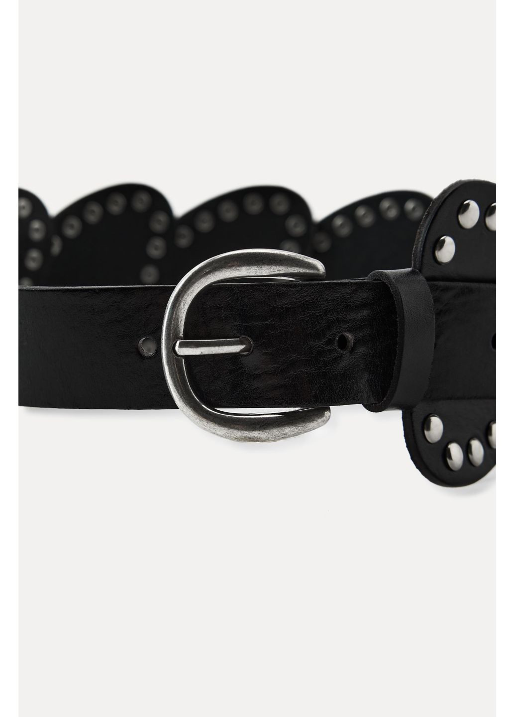 Шкіряний ремінь у формі сердець із заклепками Zara (354816878)