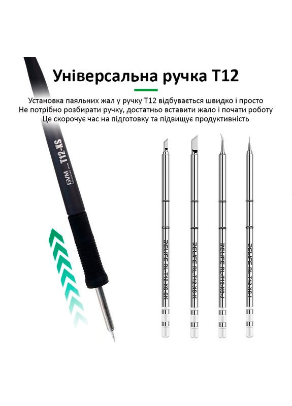 Жало, наконечник RL-T12-XS-J / вигнутий конус / для паяльника / паяльних станцій Relife (322567183)