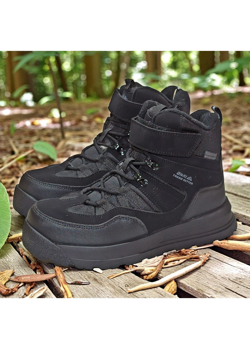 Черные спортивные, повседневные, кэжуал зимние подростковые зимние дутики на овчине для мальчика, термоботинки на овчине для мальчика, зимние ботинки для подростка Biki