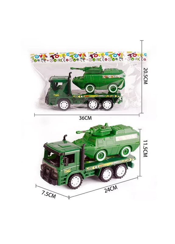 Іграшка машина автовоз військовий з танком інерція 928-B18, пакет 20,5 * 36см No Brand (362426985)