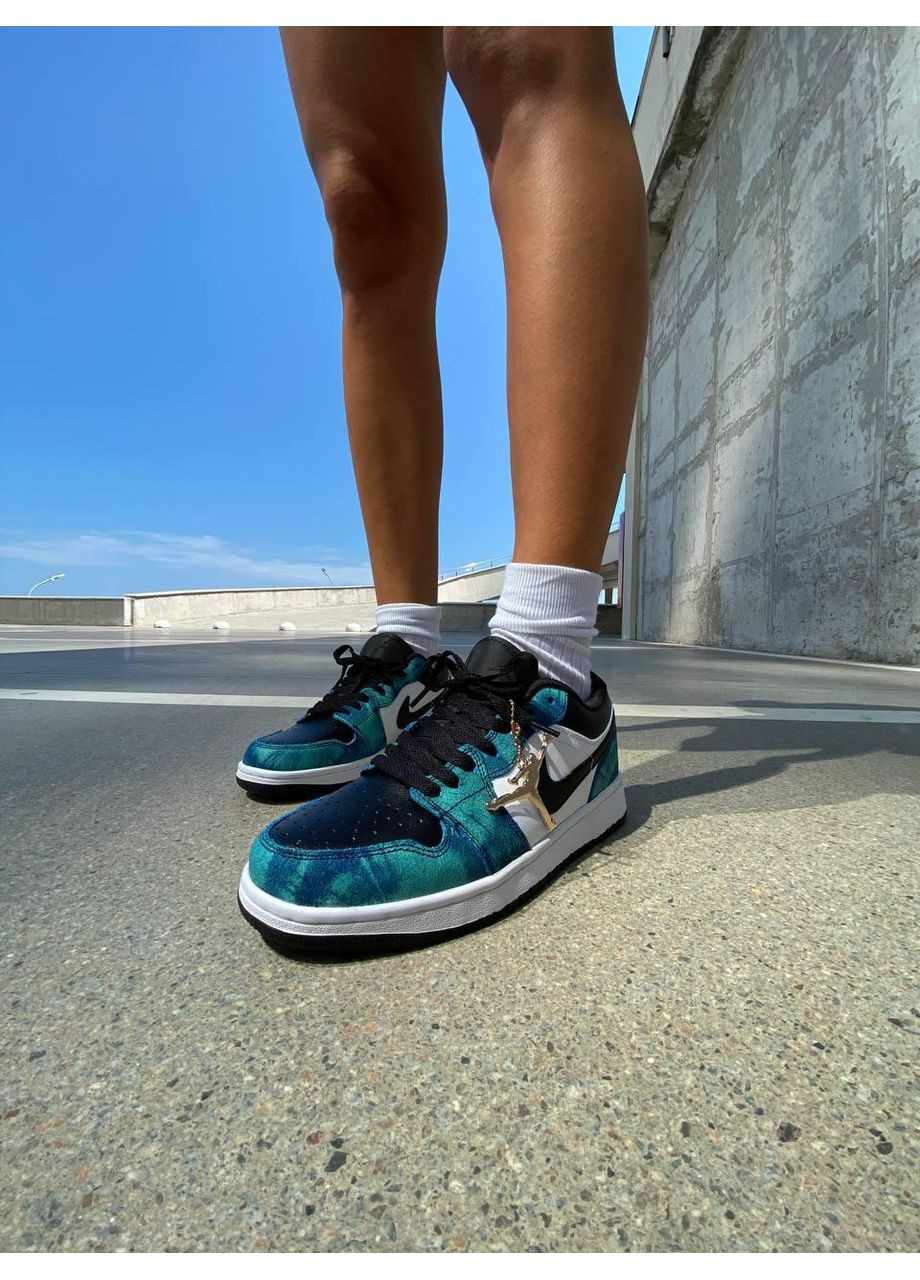 Белые демисезонные кроссовки мужские nike air jordan retro 1 low tie dye найк аир джордан No Brand