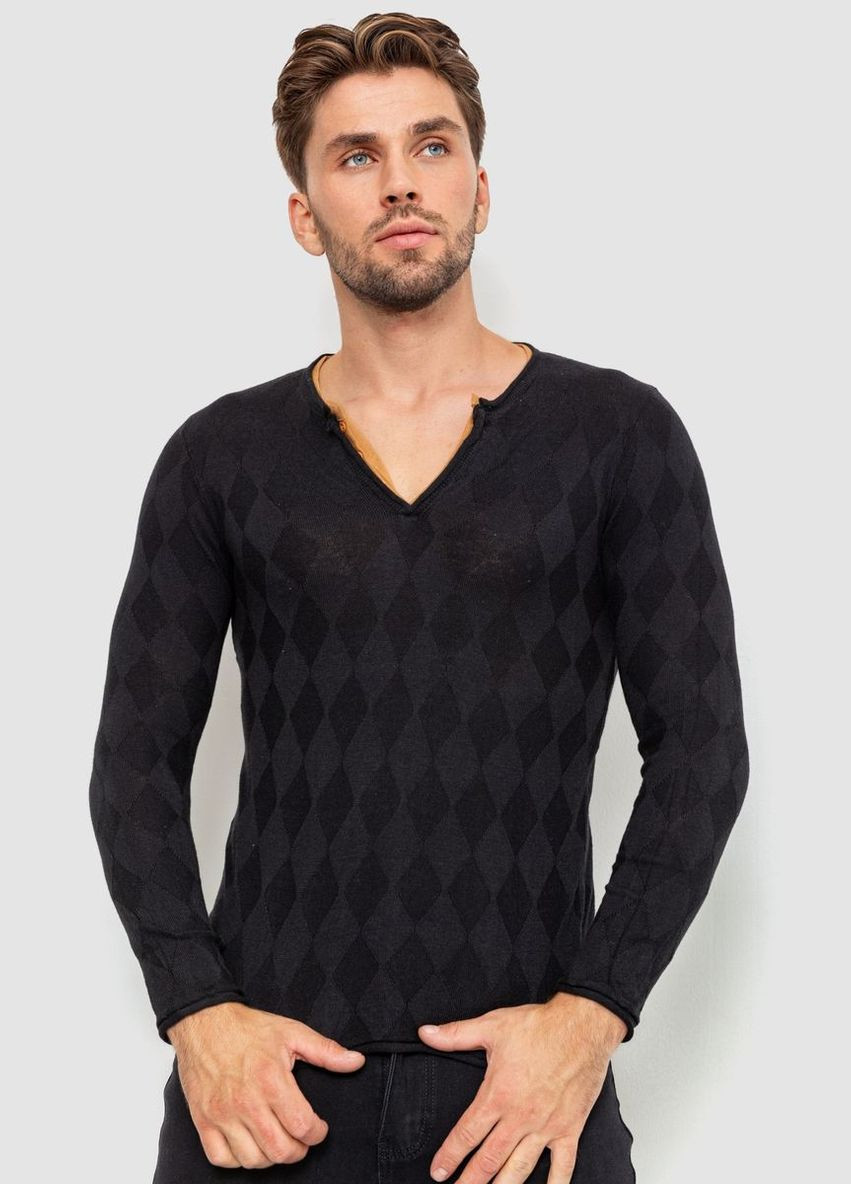 Черный демисезонный свитер мужской, цвет коричневый, Ager