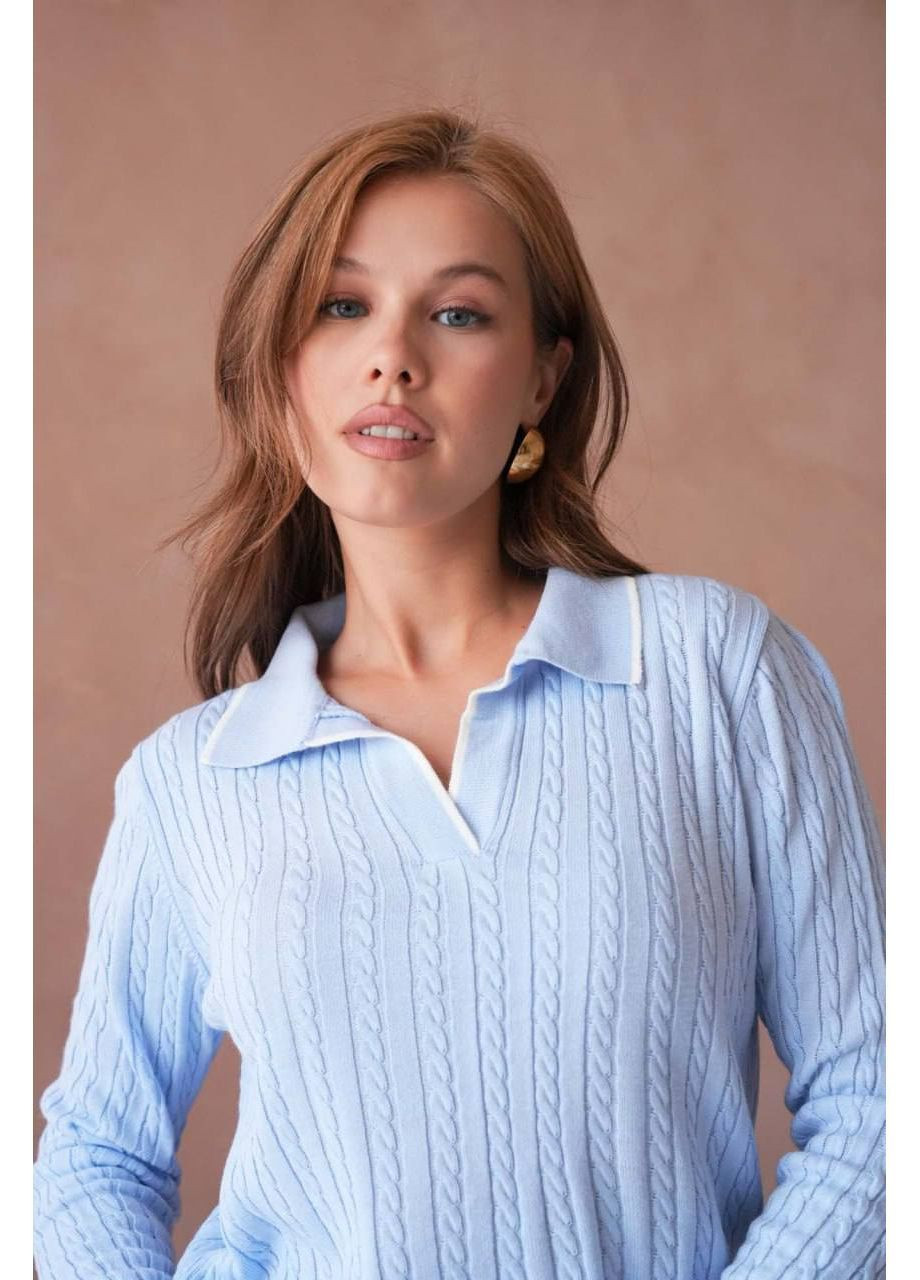 Голубой женский свитер турция Osoblyva