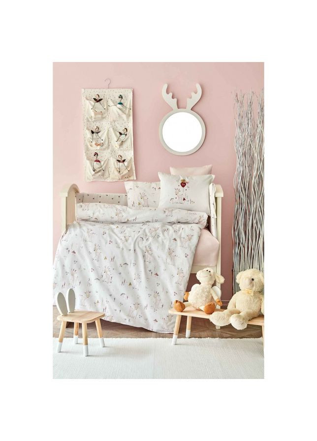 Детский набор в кроватку для младенцев Doe pembe розовый (10 предметов) Karaca Home (275393241)