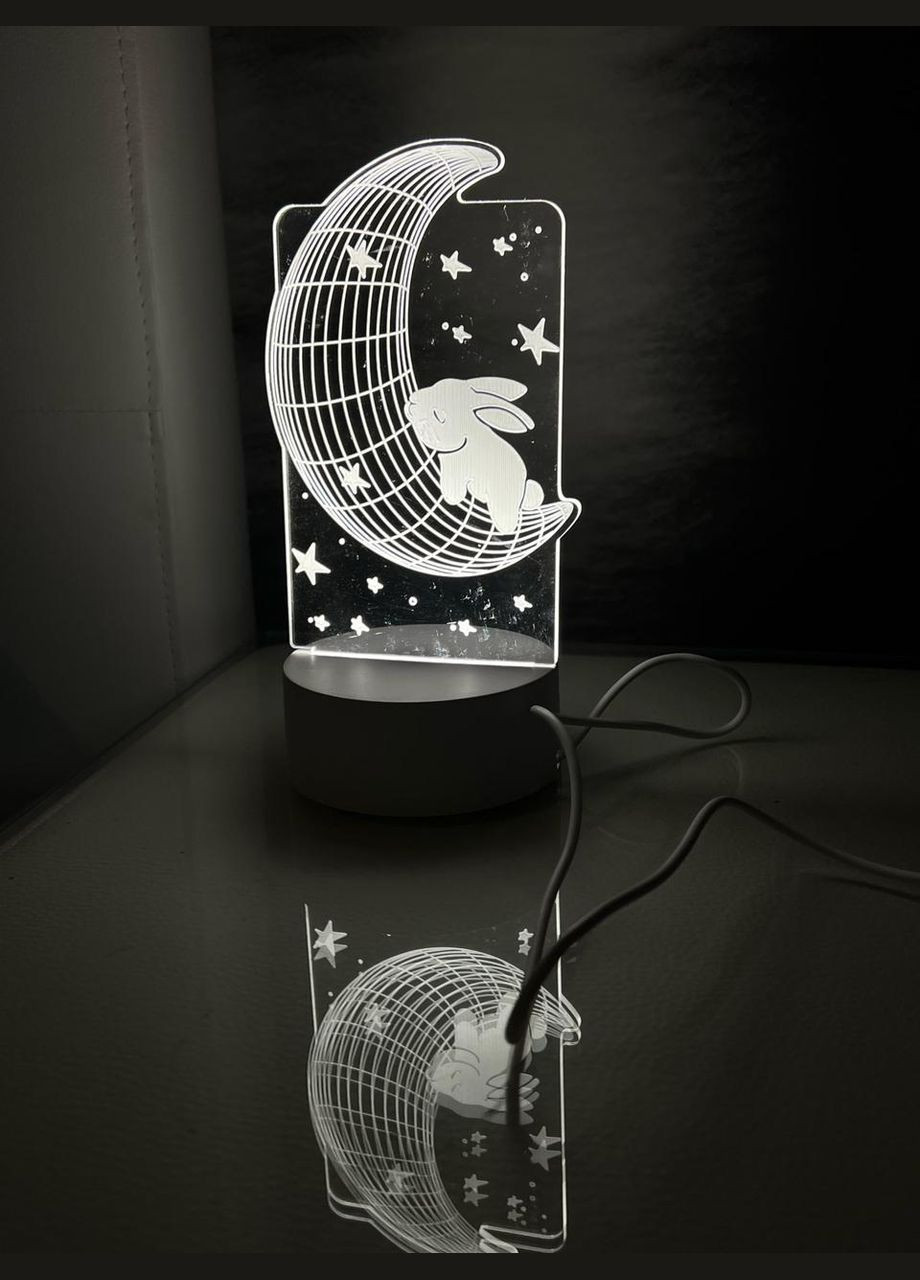 Нічник 3D "Кролик на місяці" з LED-підсвіткою No Brand (346440120)