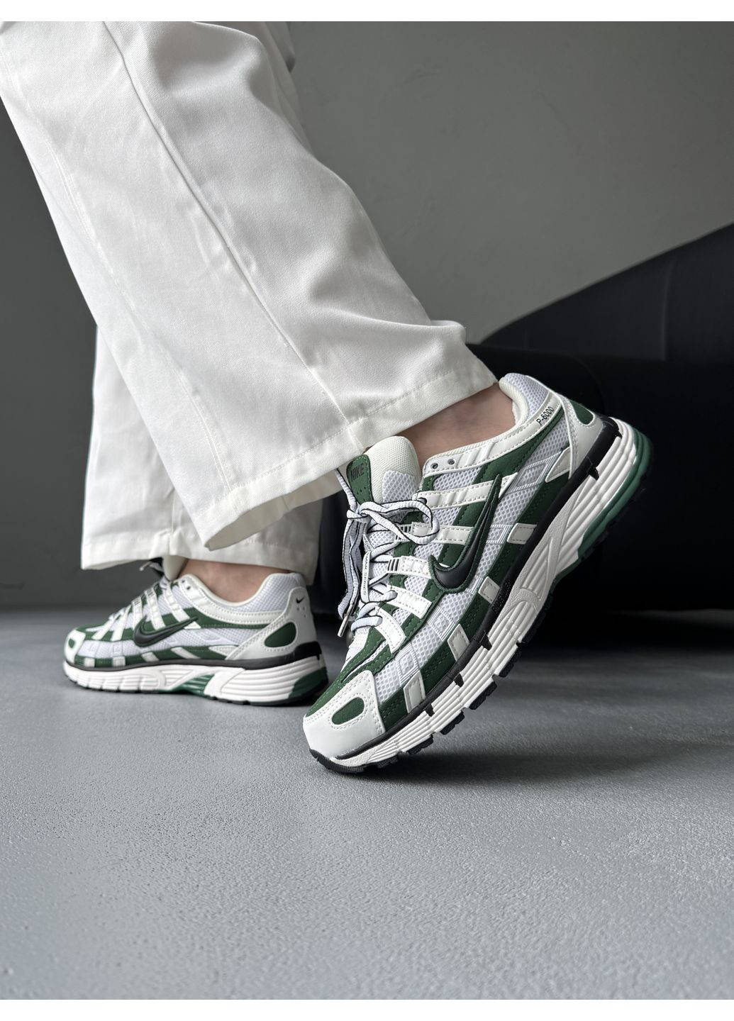 КРОСІВКИ ЖІНОЧІ NIKE P-6000 WHITE / GREEN НАЙК П-6000 No Brand сірі демісезони (368855752)