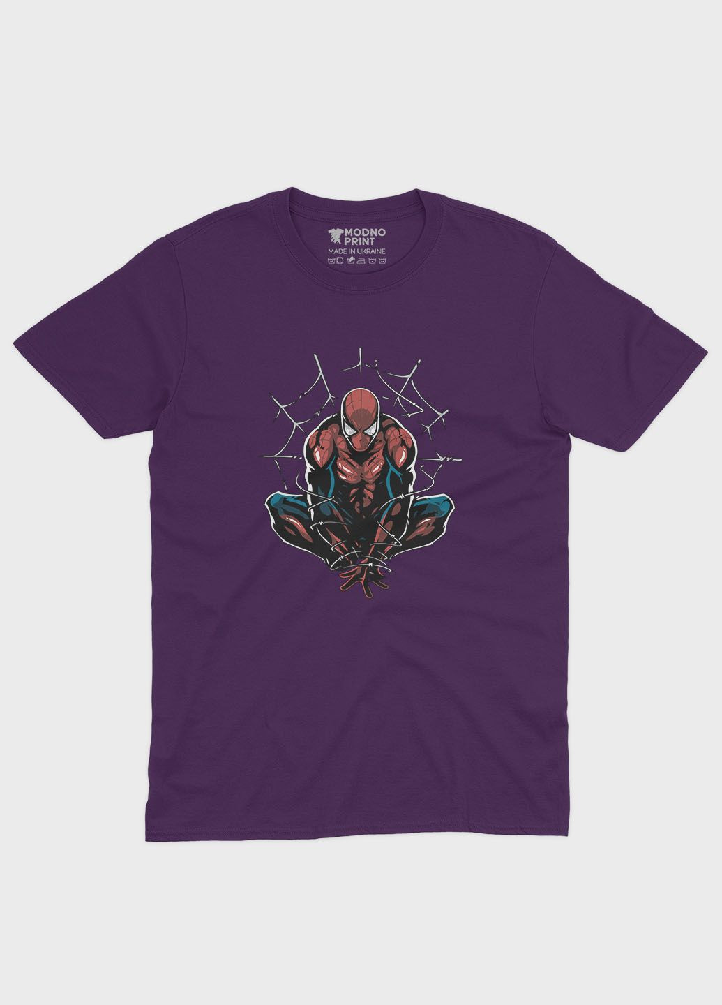 Фиолетовая демисезонная футболка для девочки с принтом супергероя - человек-паук (ts001-1-dby-006-014-086-g) Modno