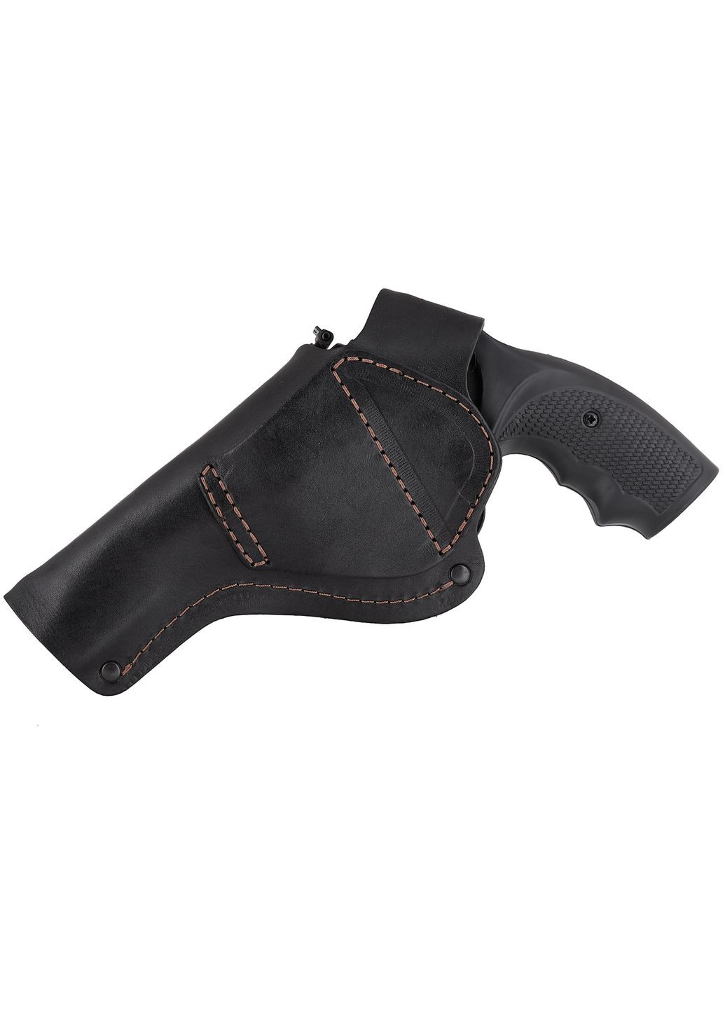 Кобура для Револьвера 4" поясная + скрытого внутрибрючного ношения с клипсой формованная (кожаная, черная) Ekol (342374979)