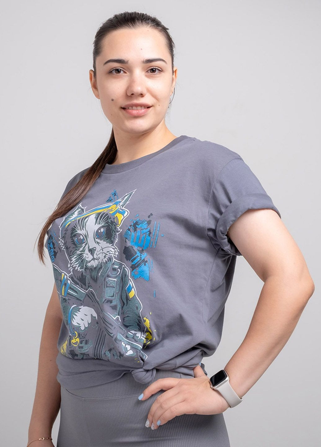 Сіра літня футболка жіноча 102529 Power