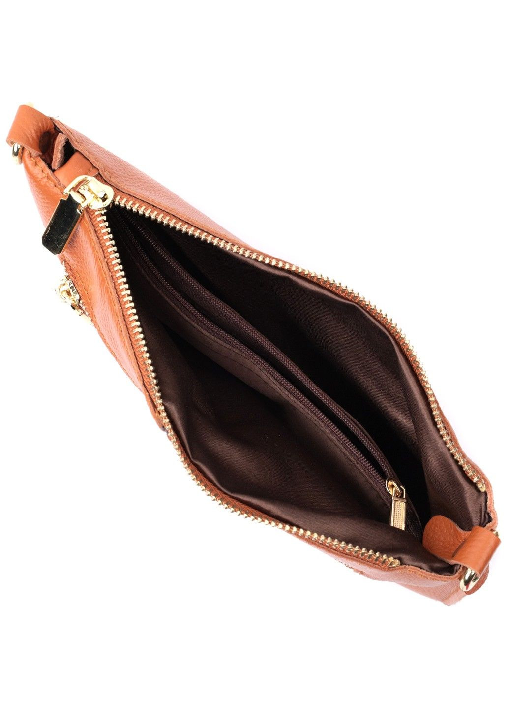 Універсальна жіноча сумка-клатч з двома ременями з натуральної шкіри 22645 Руда Vintage (297957413)