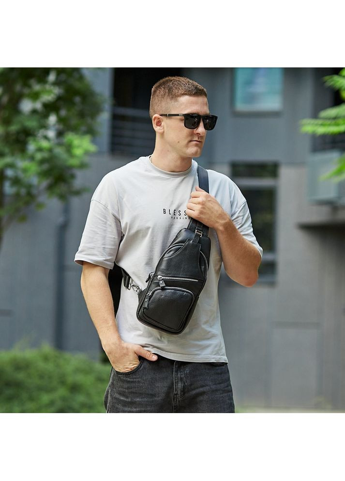 Сумка-слинг мужская на плечо 17х32х7, кожаный нагрудный рюкзак для города MK16094 Tiding Bag (370159502)