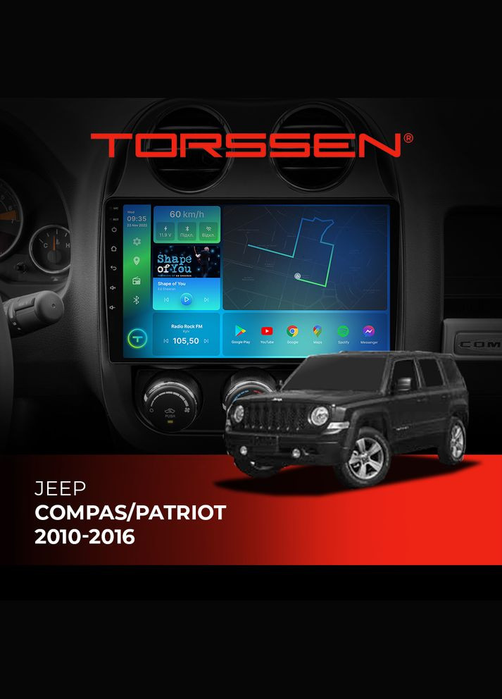 Штатна магнітола Jeep Compas/Patriot 10-16 FL10 4+64Gb 4G Carplay DSP Torssen (307089795)