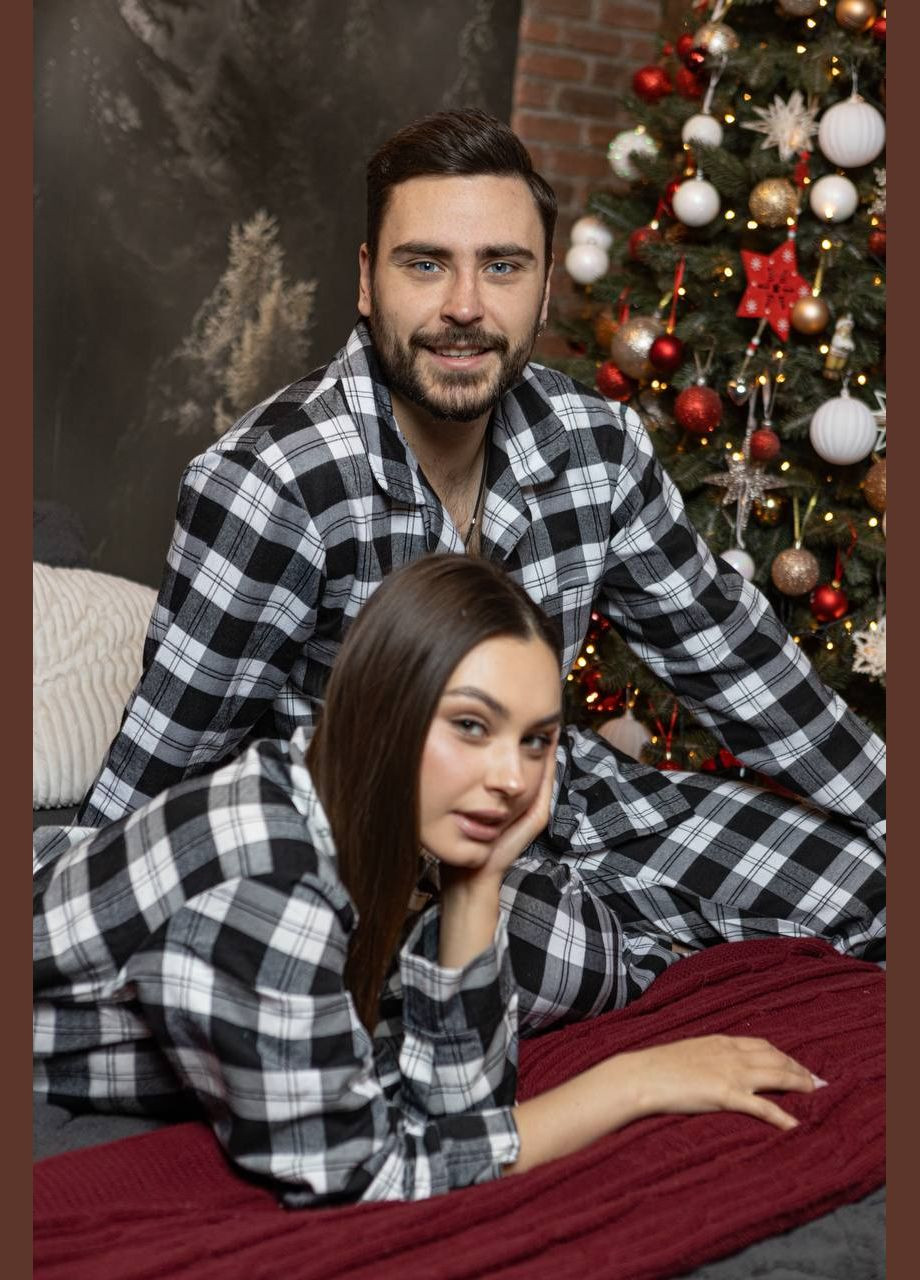 Белая пижама фланелевая рубашка + штаны все размеры No Brand