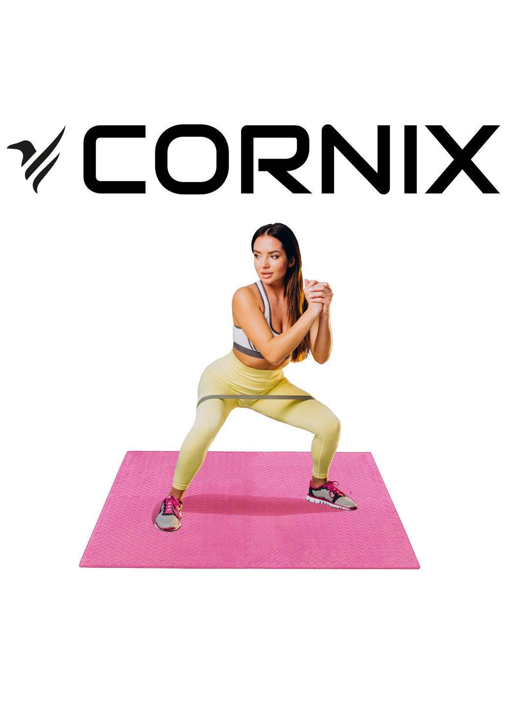 Мат-пазл (ластівчин хвіст) Mat Puzzle EVA 120 x 120 x 1 cм Pink Cornix XR-0230 (344588868)