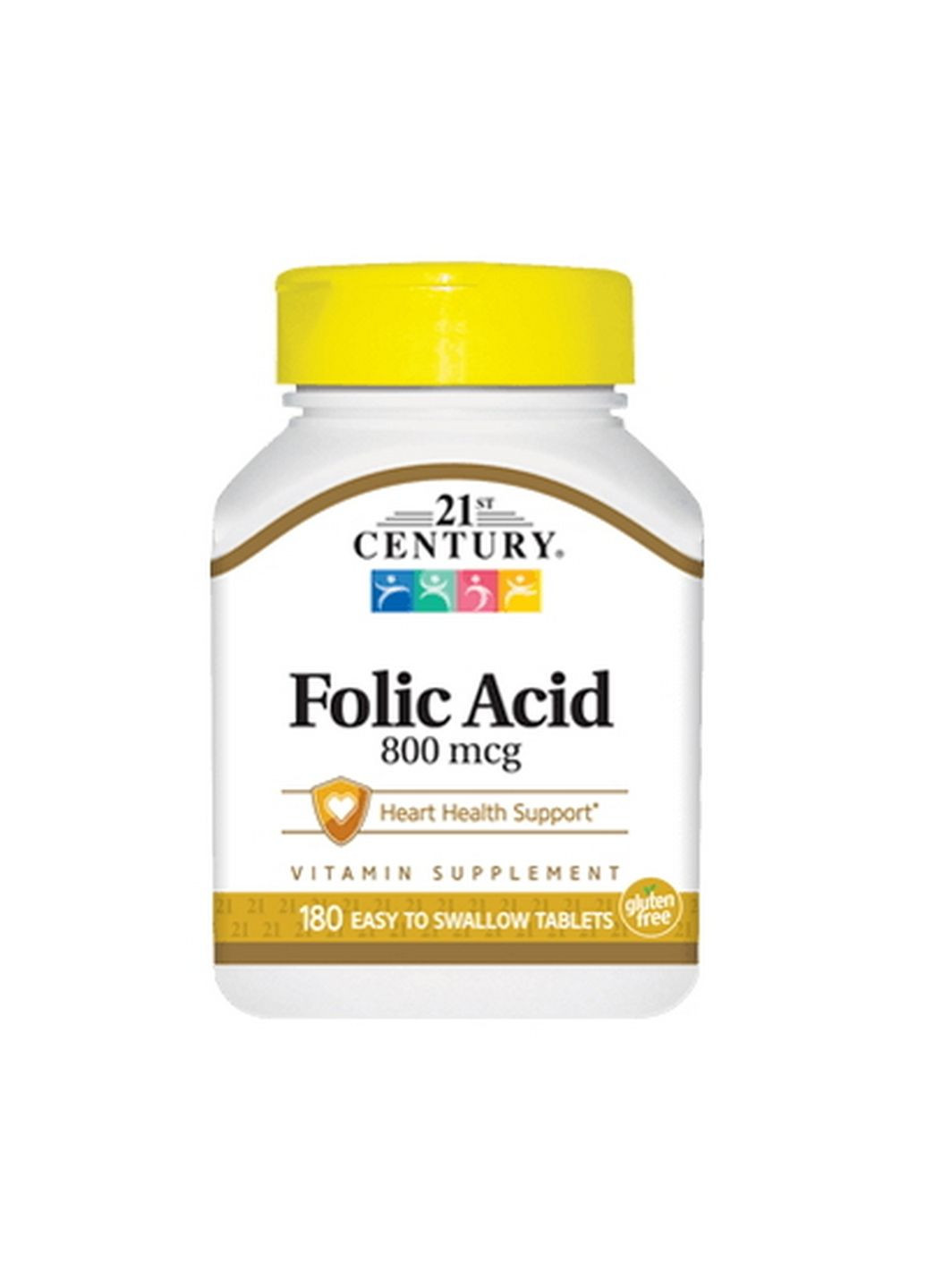 Вітаміни та мінерали Folic Acid 800 mcg, 180 таблеток 21st Century (293478371)