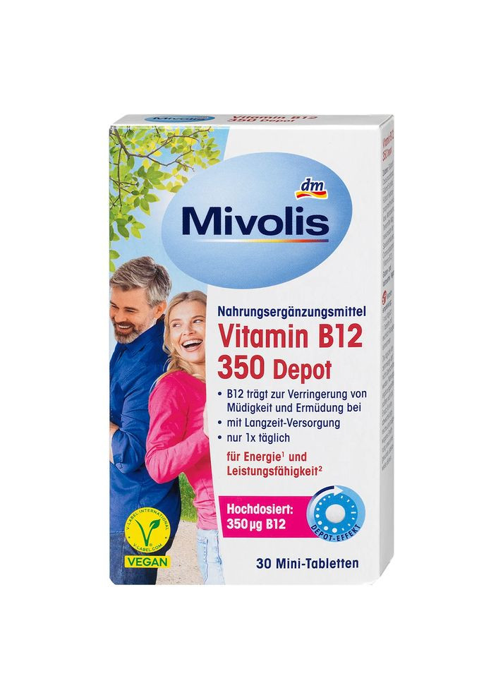 Витамин В12 350 депо, 30 мини таблеток, 6 г, от DM (Германия) Mivolis (360655054)