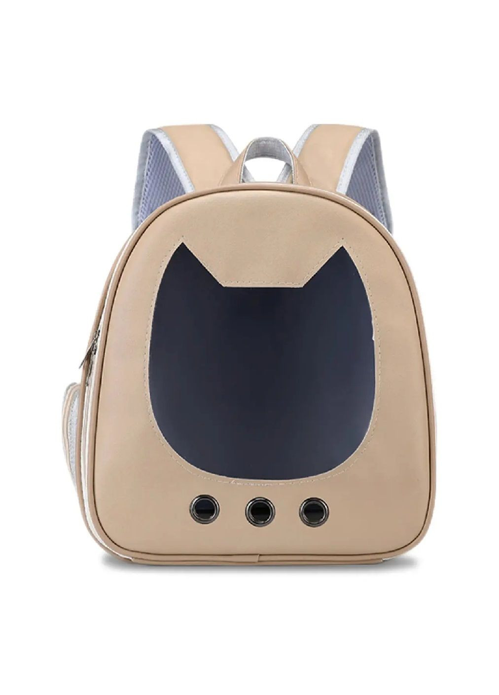 Рюкзак сумка переноска для тварин кішок собак з вікном ілюмінатором у формі котика 34х31х18 см (477176-Prob) Коричневий Unbranded (295438351)