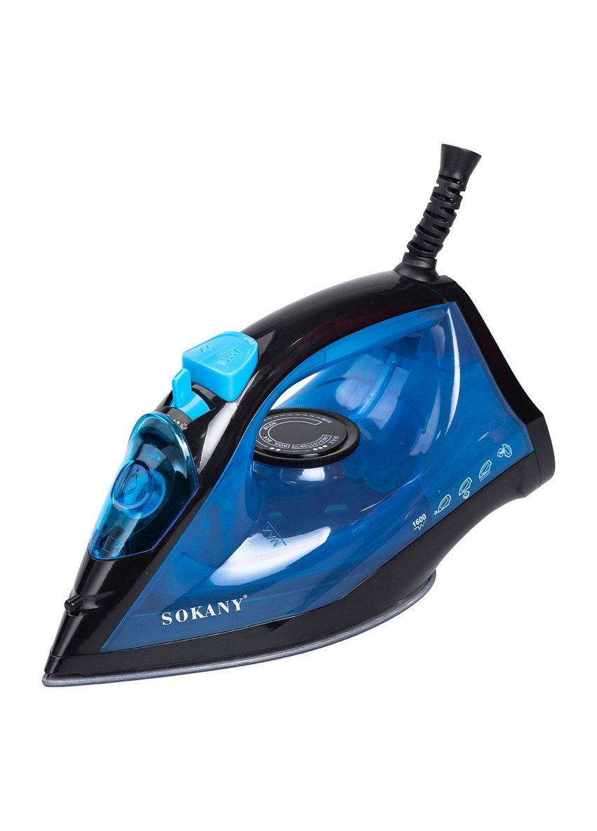 Ручна парова праска 1600 Вт із керамічним покриттям для одягу Синій SK-11005 Sokany (370800481)