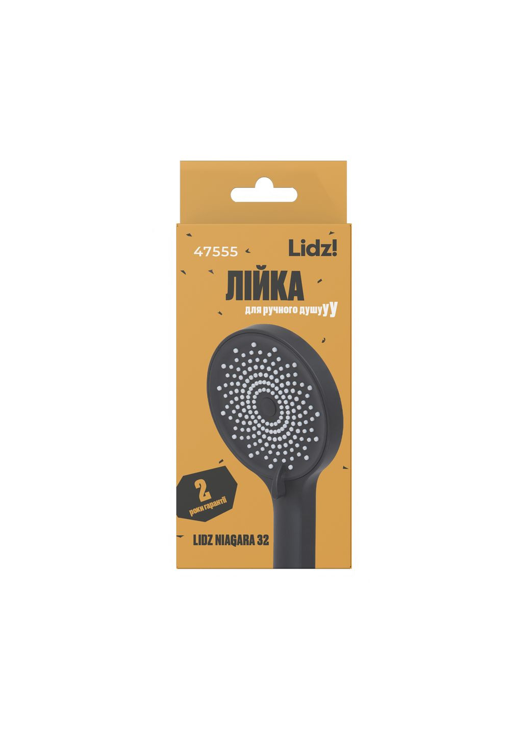 Лійка для ручного душу Niagara 32 120 мм округла Matt Black LIDZ LDNIA32BLM47555 (346492304)