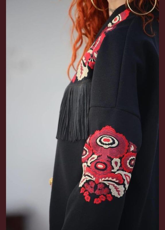 Черный женский женский пиджак с вышивкой на завязках ESQ -