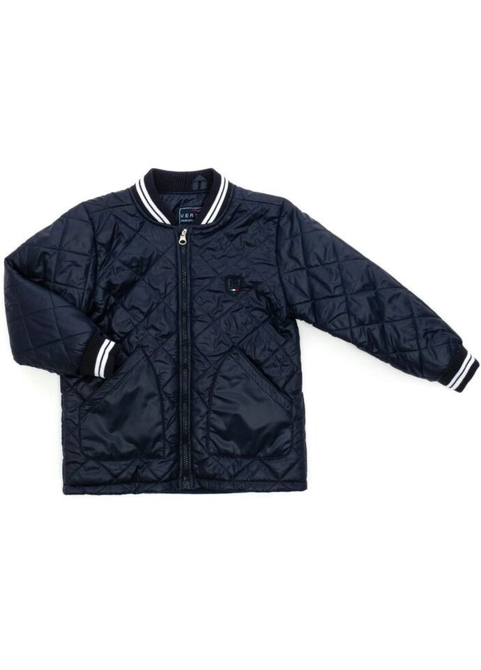 Темно-синяя демисезонная куртка стеганая (4162-122b-blue) Verscon