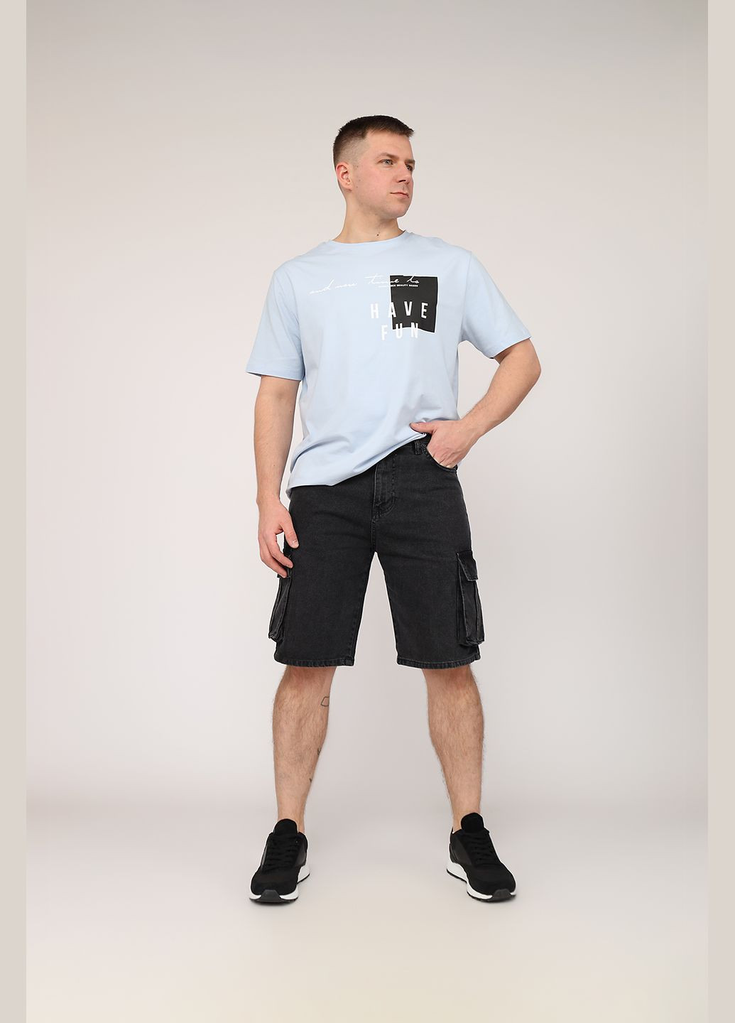 Голубая футболка с коротким рукавом мужская цвет голубой cb-00270047 Yuki