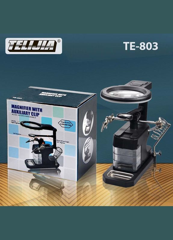 Тримач для плат TE-803 / LED підсвітка / лупа / підставка для пальника / третя рука TELIJIA (326806630)