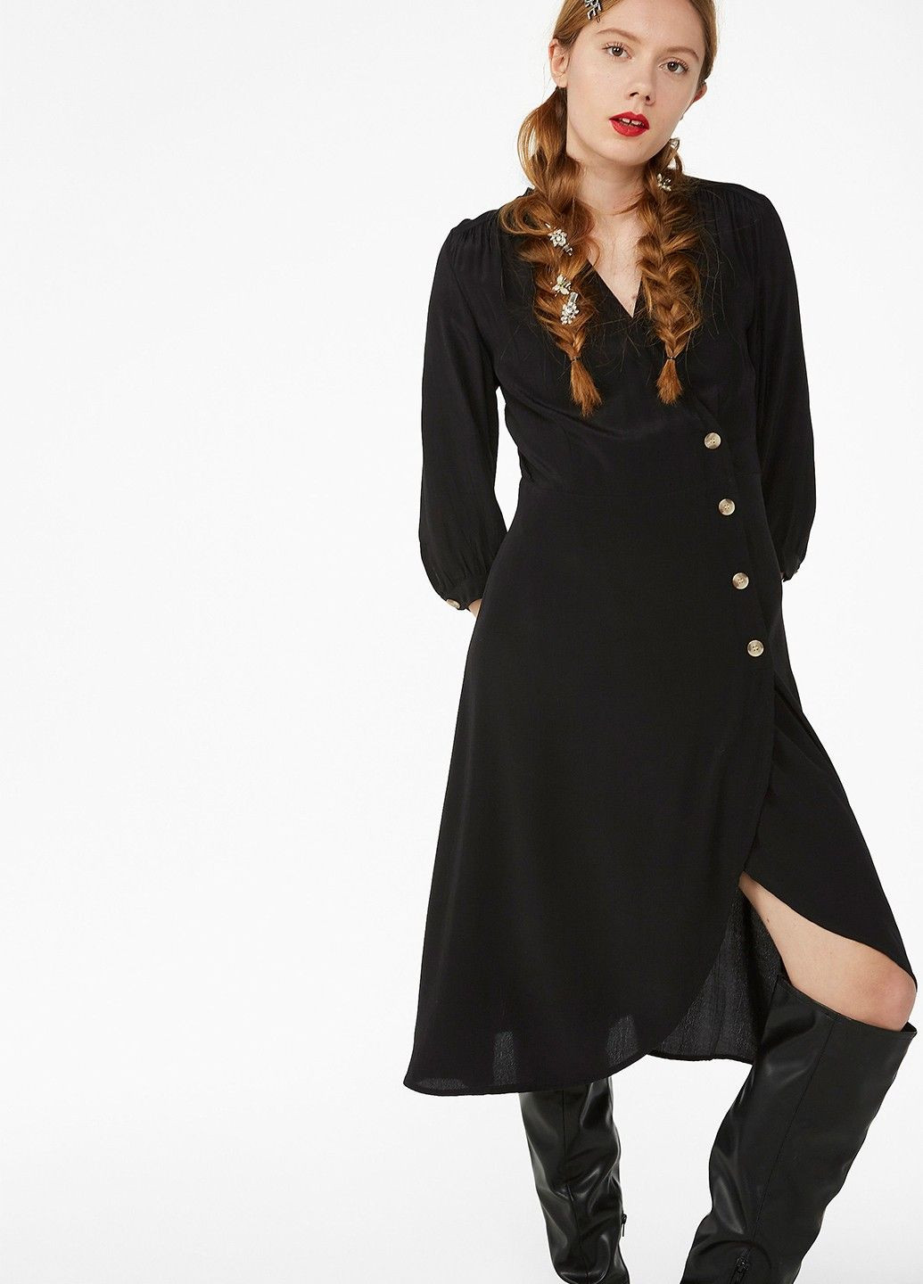 Чорна вечірня сукня Monki однотонна