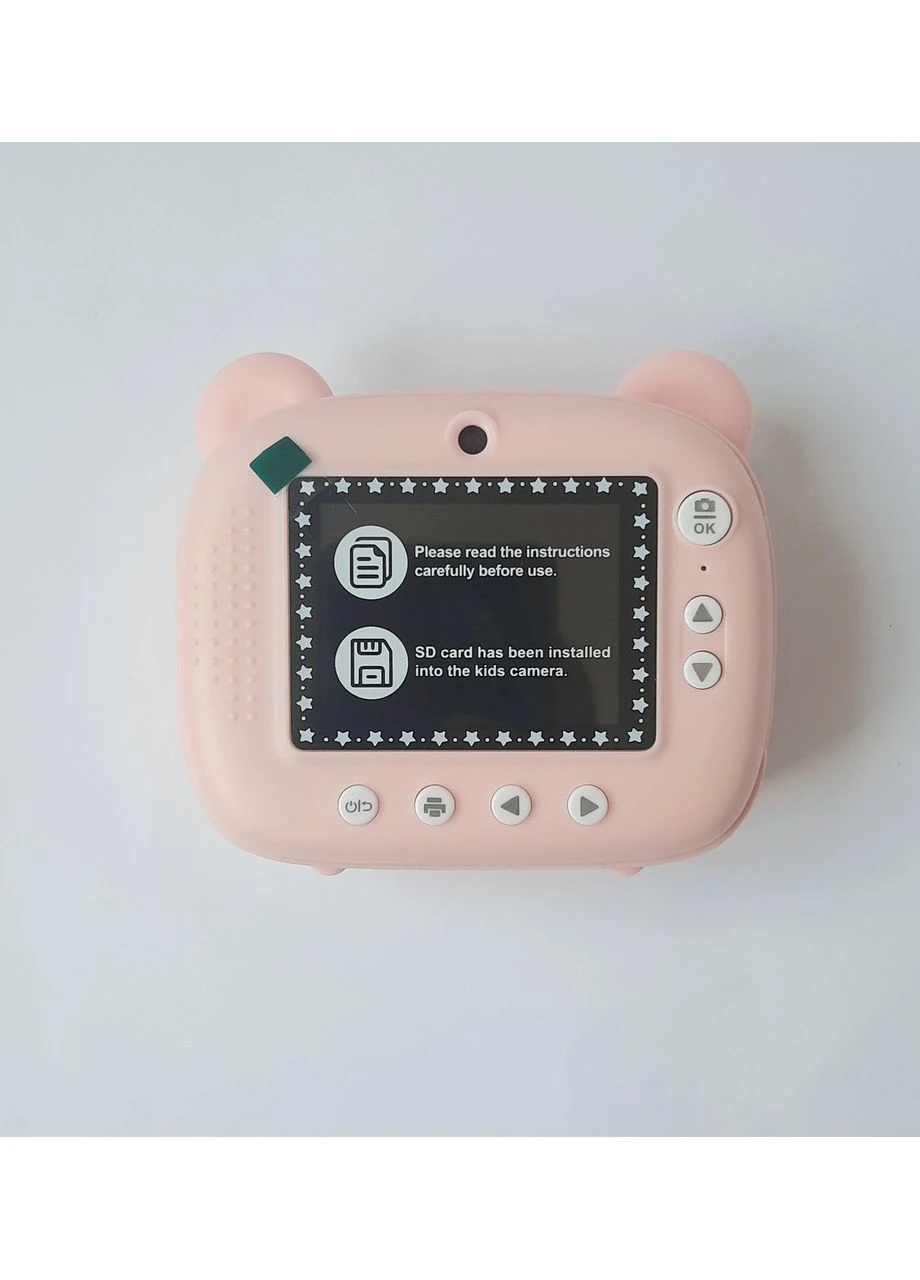 Дитячий фотоапарат миттєвого друку Ведмедик USB 1000 mAh BK06 No Brand (330142267)