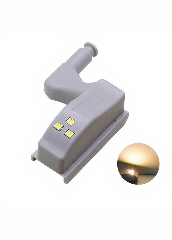 Вбудоване світлодіодне LED підсвічування для шаф на меблеві петлі Local House тепле світло з батарейкою (AH0015_4) No Brand (316088184)