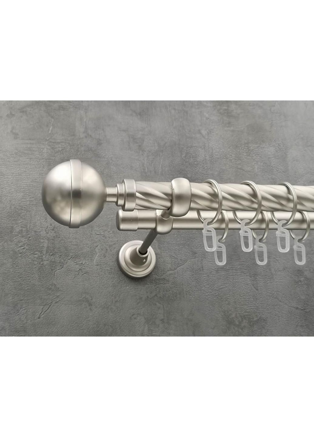 Карниз Калисто витая штанга двойной открытый 25/19 мм 320 см Сатин Quadrum (352778267)