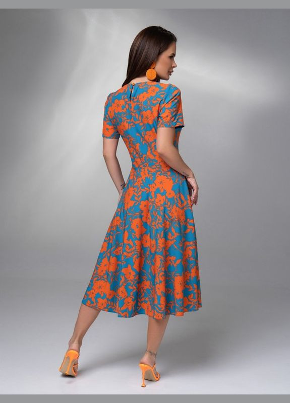 Комбинированное платье 14620 мультиколор ISSA PLUS однотонное